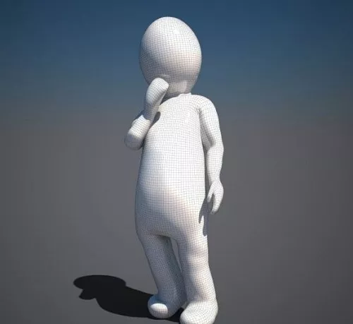 Rigged Stick Figure Character 3d model Rigged Stick Figure Character 3d model