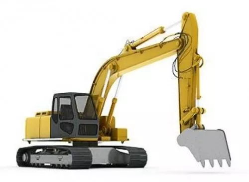 Yellow Excavator 3d model