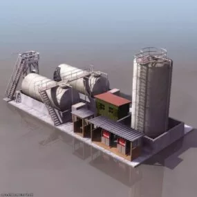 Oil Factory 3d model
