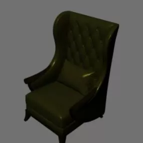 Old Vintage Armchair Leather 3d model