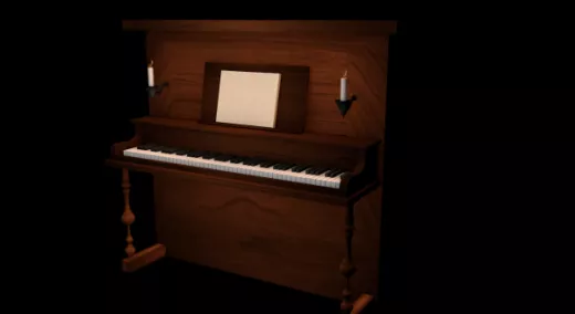 Old Piano 3d model Old Piano 3d model