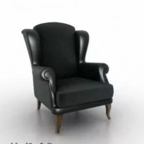 Black Leather Armchair 3d model