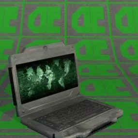 Old 2000s Laptop 3d model