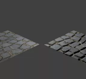 Cobblestones Road Set 3d model