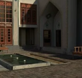 Old House Building Scene 3d model