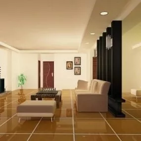 New House Model Interior Furniture Scene 3d model