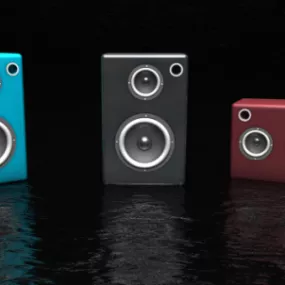 Colorful Electric Speakers 3d model