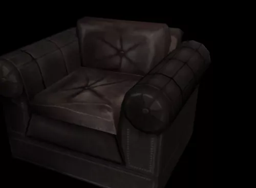 Classic Leather Sofa 1 Seat 3d model Classic Leather Sofa 1 Seat 3d model