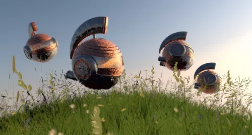 Futuristic Robot Led Ball 3d model