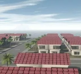 Townhouse Building Scene 3d model
