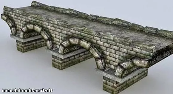 Wooden Bridge Building 3d model