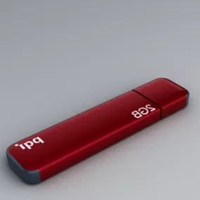 Red Flash Usb Drive 3d model