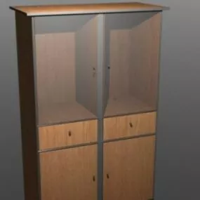 Wooden Office Drawer 3d model