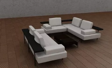 U Sofa Livingroom 3d model U Sofa Livingroom 3d model