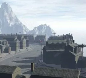 Old Town Exterior Scene 3d model