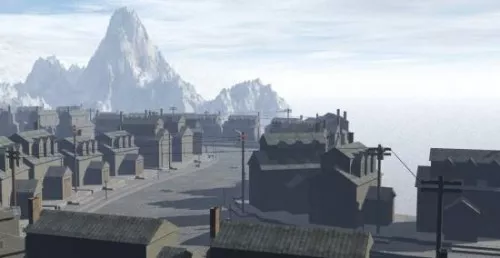 Snow Village Building 3d model