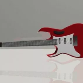 Red Electric Guitar 3d model