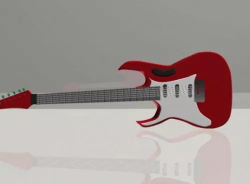 Red Electric Guitar 3d model Red Electric Guitar 3d model