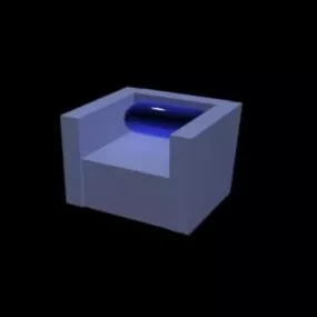 Sofa Chair Rectangle Style 3d model