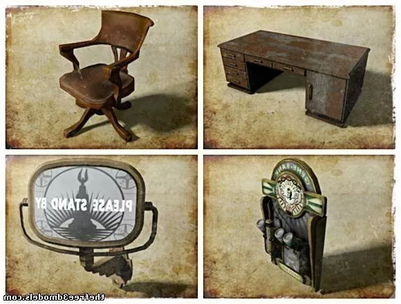 Bioshock Furniture Objects 3d model Bioshock Furniture Objects 3d model