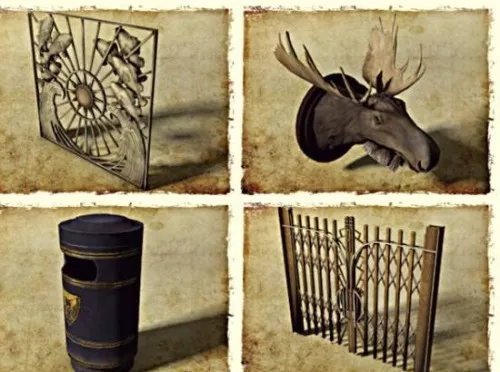 Various Trash Bin Set 3d model