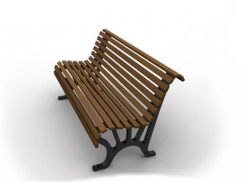 Wooden Park Bench 3d model Wooden Park Bench 3d model