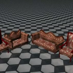 Vintage Sofa Armchair 3d model