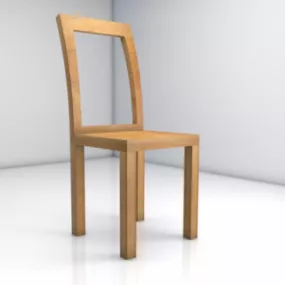 Simple Wooden Chair 3d model