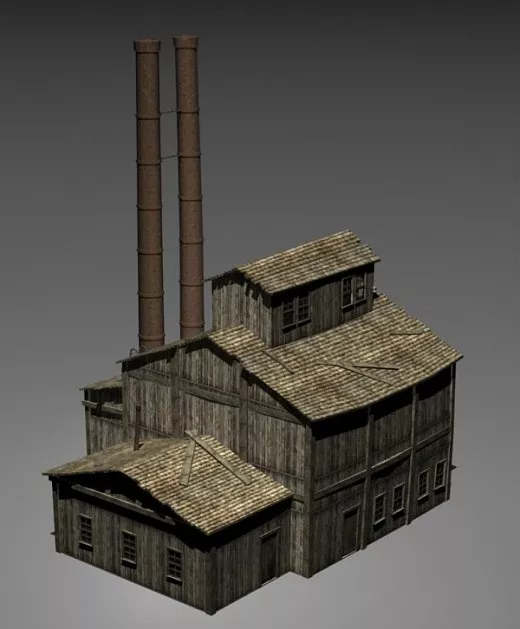 Scifi Factory Building 3d model