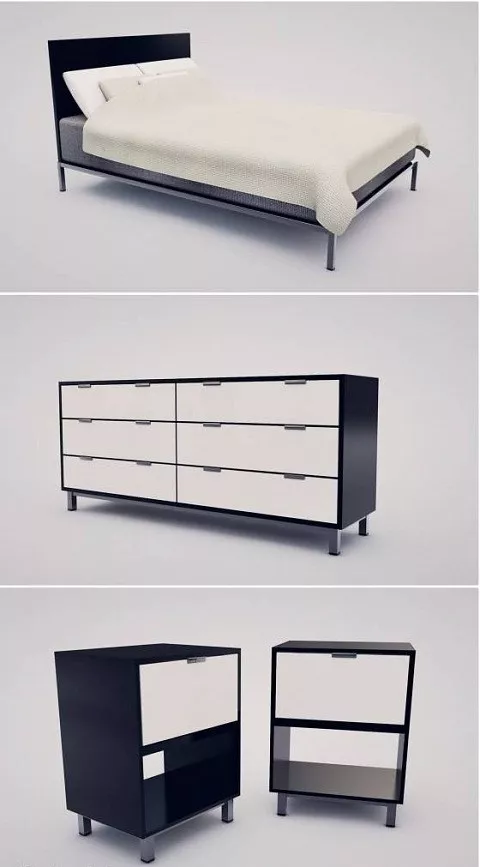 Dresser Bedroom 3d model Dresser Bedroom 3d model