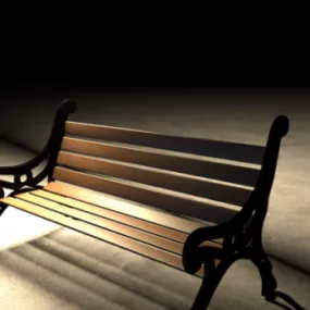 Metal Park Bench 3d model