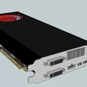 Amd Radeon Vga Card 3d model