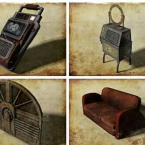 Gaming Furniture Decoration Set 3d model