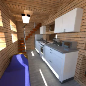 Village House Interior Scene 3d model