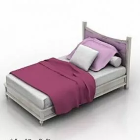 White Bed 3d model