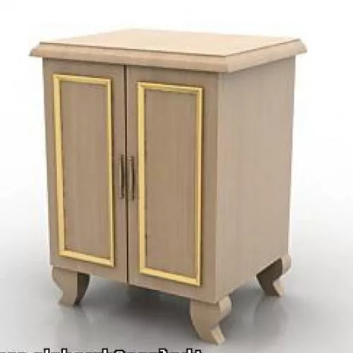 Wood Bedside Table Furniture 3d model Wood Bedside Table Furniture 3d model