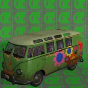Vintage Vw Bus 3d model