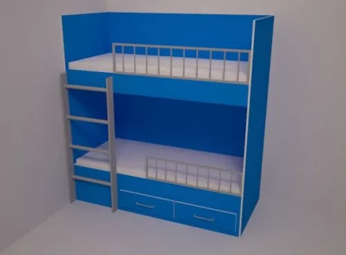 Modern Bunk Bed 3d model Modern Bunk Bed 3d model