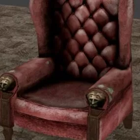 Antique Leather Armchair 3d model
