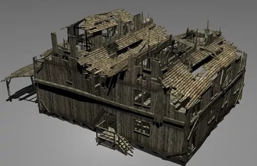 Old Wrecked House 3d model Old Wrecked House 3d model