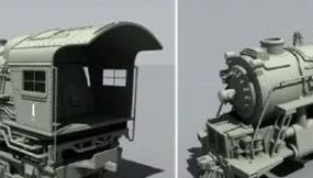 Steam Locomotive Train 3d model
