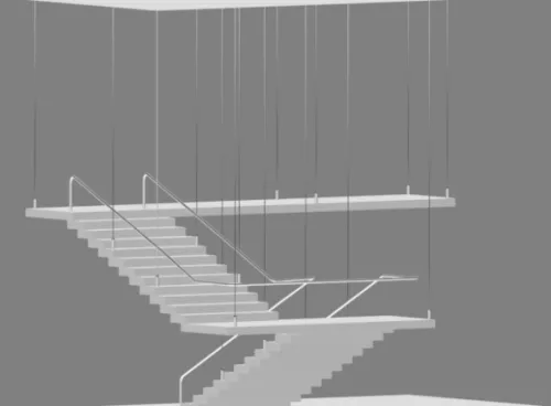 Indoor Curved Staircase 3d model