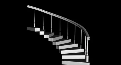 Curved Stair & Handrails 3d model Curved Stair & Handrails 3d model