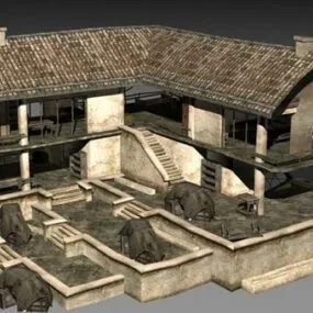 Abandoned House Building 3d model