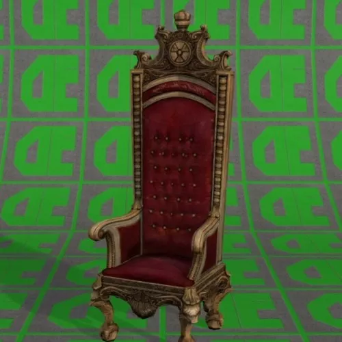 Throne Chair Carved Style 3d model