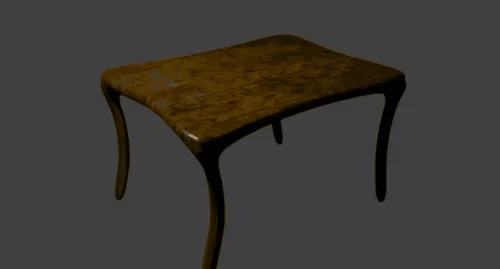 Retro Wooden Table 3d model Retro Wooden Table 3d model