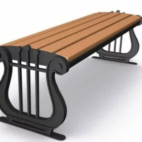 Classic Park Bench 3d model