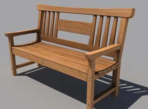 Road Wooden Bench 3d model Road Wooden Bench 3d model