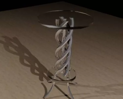 Glass Round Metal Table 3d model Glass Round Metal Table 3d model