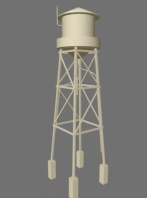 Water Tower Building 3d model Water Tower Building 3d model